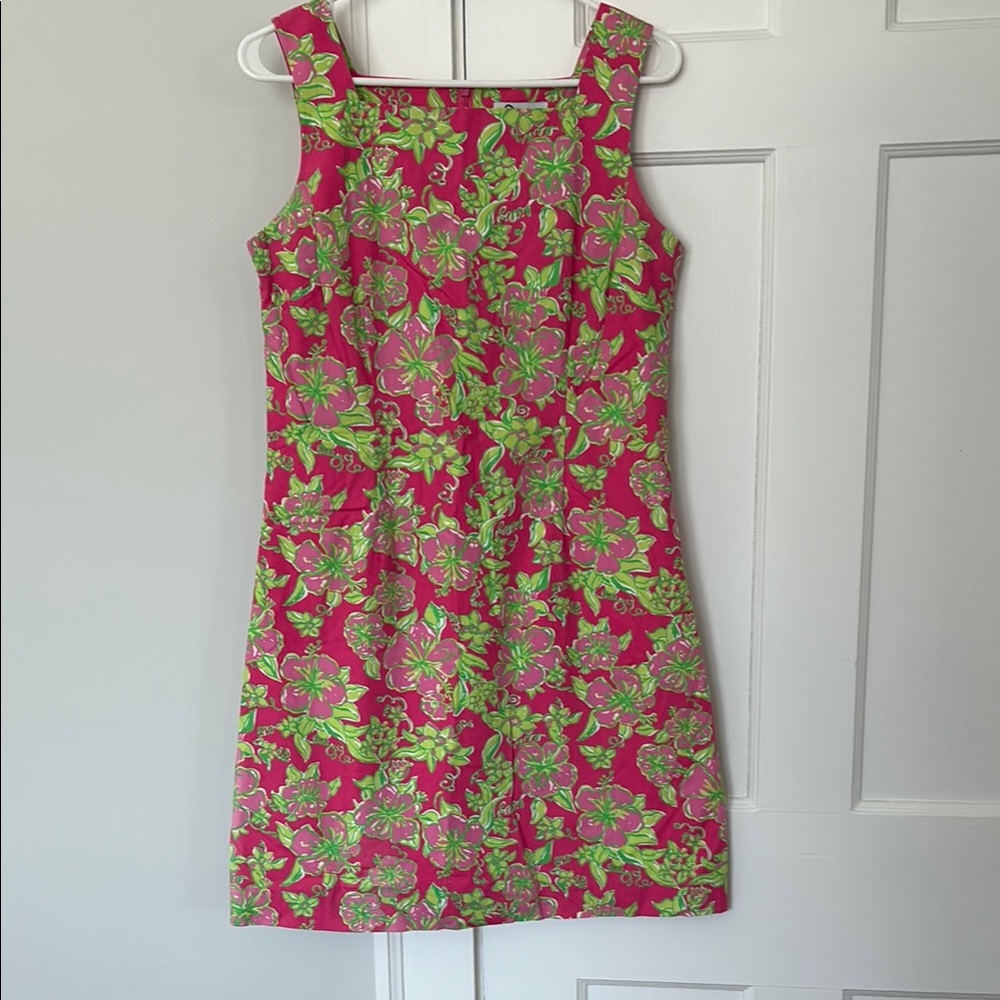 Lilly Pulitzer Tan and Pink Sheath Mini Dress